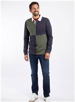 WEIRD FISH Lyon Organic Cotton Colour Block Rugby Shirt M
