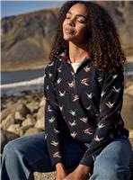 WEIRD FISH Lana 1/4 Zip Printed Micro Fleece Hoody 12