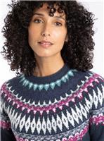 WEIRD FISH Lowell Fair Isle Jumper - Navy 10
