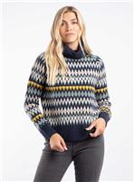 WEIRD FISH Annecy Fairisle Roll Neck Jumper Black 18