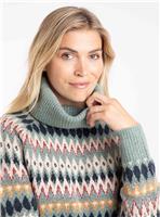 WEIRD FISH Annecy Fairisle Roll Neck Jumper Beige 22