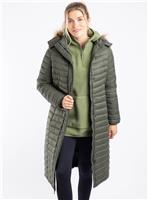 WEIRD FISH Kempley Lightweight Padded Midline Faux Fur Hooded Coat 10