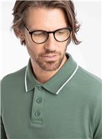WEIRD FISH Theo Organic Cotton Textured Jersey Long Sleeve Polo L