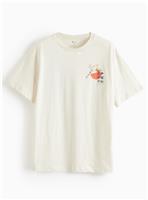 Cream Japanese Tree Graphic T-Shirt L