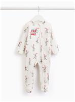 White Cat In The Hat Print Sleepsuit 9-12 months
