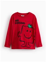 Red Mr Strong Print Long Sleeve Tee 3-4 years