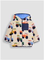JOJO MAMAN B&Eacute;B&Eacute; Tractor Hooded Borg Jacket 5-6 Years