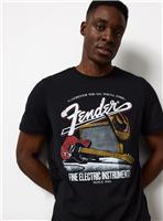 Black Fender Guitars Graphic T-Shirt M