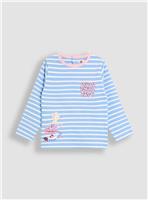 JOJO MAMAN B&Eacute;B&Eacute; Mouse And Tea Cup Applique Stripe Top 3-4 Years