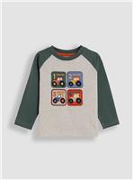 JOJO MAMAN B&Eacute;B&Eacute; Tractor Patch Applique Top 12-18 months