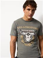 Yellow Stone Graphic Print T-Shirt XXXL