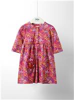 JOJO MAMAN B&Eacute;B&Eacute; Fox Floral Pet In Pocket Button Front Dress 3-4 Years