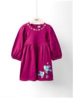 JOJO MAMAN B&Eacute;B&Eacute; Bird Applique Balloon Sleeve Dress 5-6 Years