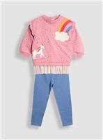 JOJO MAMAN BÉBÉ Unicorn And Rainbow Tulle Sweatshirt And Leggings Set 6-7 Years