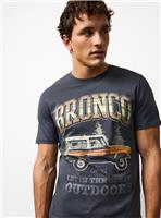 Grey Ford Graphic Print T-Shirt L