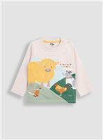 JOJO MAMAN B&Eacute;B&Eacute; Highland Cow Applique Top 4-5 Years