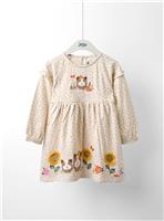 JOJO MAMAN BÉBÉ Guinea Pig Applique Frill Balloon Sleeve Dress 5-6 Years