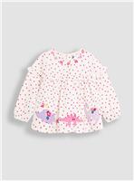 JOJO MAMAN B&Eacute;B&Eacute; Dino Applique Floral Frill Tunic 4-5 Years