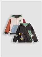 JOJO MAMAN BÉBÉ T-Rex Applique Reversible Hoodie 6-12 months