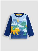 JOJO MAMAN B&Eacute;B&Eacute; Dino Scene Applique Top 12-18 months