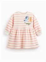 Cream Striped Bluey Print Sweat Dress 2-3 years