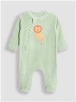 JOJO MAMAN B&Eacute;B&Eacute; Lion Velour Applique All In One Newborn