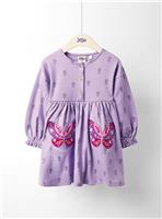 JOJO MAMAN B&Eacute;B&Eacute; Butterfly Applique Pockets Frill Sleeve Dress 6-12 months
