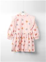 JOJO MAMAN B&Eacute;B&Eacute; Floral Frill Shoulder Sweat Dress 3-4 Years