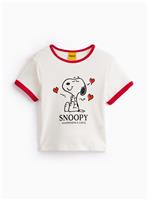 White Peanuts Graphic Ringer T-Shirt 7 years