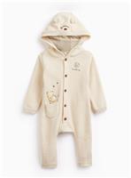 Cream Winnie The Pooh Hooded Knitted Romper Up to 3 mths