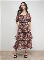 OASIS Puff Sleeve Tiered Midaxi Dress 8
