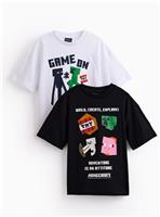Minecraft Character Print T-Shirts 2 Pack 9 years