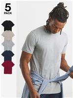 JACAMO 5 Pack Multi Crew Neck T Shirts Long M