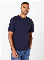 BURTON Navy Grandad Neck T Shirt M