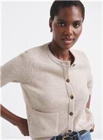 JD WILLIAMS Sponge Crew Neck Cardigan Oatmeal 24-26