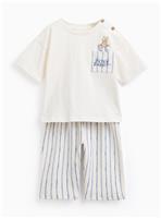 White & Blue Peter Rabbit Tee & Trousers Set 3-6 months
