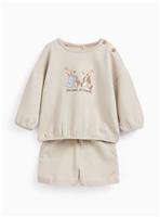 Cream Peter Rabbit Sweat & Shorts Set Up to 3 mths