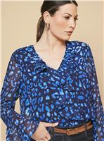 WALLIS Leopard Ruffle Detail Blouse 20