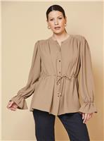 WALLIS Woven Drawstring Button Shirt 14