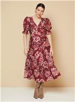 WALLIS Floral Puff Sleeve Midi Dress 16