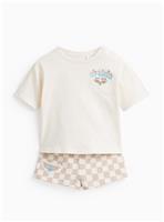 White Hot Wheels T-Shirt & Shorts Set 3-6 months