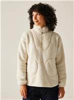 REGATTA Womens Frankie Borg Half Zip Fleece Cream 14
