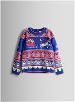 JOJO MAMAN B&Eacute;B&Eacute; Santa And Reindeer Fairisle Jumper 2-3 Years