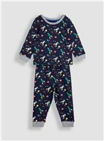 JOJO MAMAN B&Eacute;B&Eacute; Glow In The Dark Space Print Jersey Pyjamas 4-5 Years