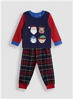 JOJO MAMAN B&Eacute;B&Eacute; Christmas Character Applique Pyjamas 5-6 Years