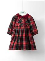 JOJO MAMAN B&Eacute;B&Eacute; Check Party Dress With Peter Pan Collar 6-7 Years