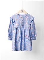 JOJO MAMAN B&Eacute;B&Eacute; Unicorn Floral Button Front Dress 3-4 Years