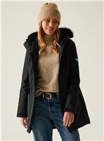 REGATTA Sabinka Fur Trimmed Waterproof Parka Jacket Black 12