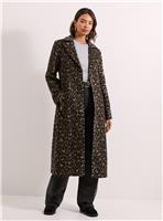 DOROTHY PERKINS Leopard Animal Wool Midi Coat 14