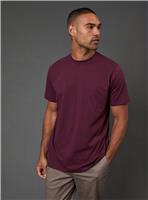 BURTON Burgundy Plain Crew Neck T Shirt L